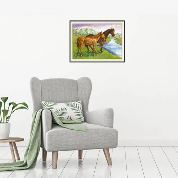 jual lukisan kuda surabaya online 7006-1-2